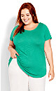 Plus Size Slub Short Sleeve Tee - Jade