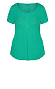 Plus Size Slub Short Sleeve Tee - Jade