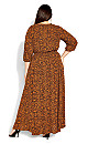 Desire Print Maxi Dress - tangerine