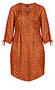 Woven Print Shirt Dress - ginger