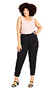 Plus Size Jersey Tapered Trouser - black