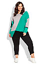 Karla Colourblock Sweater - emerald