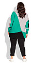 Karla Colourblock Sweater - emerald