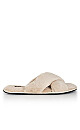 WIDE FIT Jojo Cross Slipper - cream