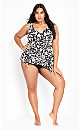 Plus Size Sharkbite Print Tankini