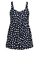 Flared Print Swim Dress - navy spot