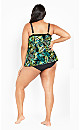 Plus Size Flyaway Print Tankini