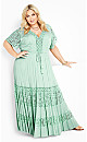 Raven Lace Embroidered Maxi Dress- Mint