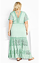 Raven Lace Embroidered Maxi Dress- Mint