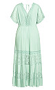 Raven Lace Embroidered Maxi Dress- Mint