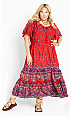 Plus Size Zariah Maxi Dress - crimson