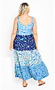 Plus Size 3 Tier Print Dress - Blues