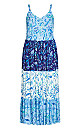 3 Tier Print Dress - blue