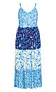 3 Tier Print Dress - blue