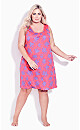 Plus Size Sleeveless Chemise Print