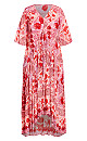 Val Pink Crinkle Border Maxi Dress