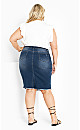 Plus Size Denim Stretch Skirt - medium wash