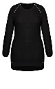 Zip Front Jumper - black