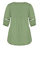 Plus Size Carmel Pintuck Tunic - moss