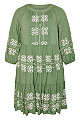 Lady Luxe Embroidered Dress - moss