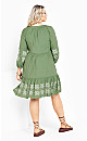 Lady Luxe Embroidered Dress - moss