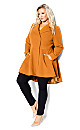 Hi Lo Frill Coat - deep caramel