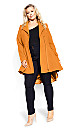 Hi Lo Frill Coat - deep caramel