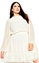 Plus Size Dress Dobby Tiered - vanilla