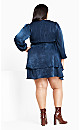 Twisted Ruffle Dress - navy