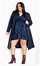 Twisted Ruffle Dress - navy