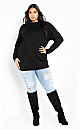 Rosie Cable Knit Sweater - black