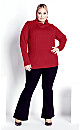 Plus Size Rosie Cable Knit Sweater - ruby port