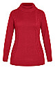 Plus Size Rosie Cable Knit Sweater - ruby port