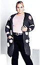 Plus Size Donatella Charcoal Marle Cardigan