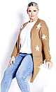 Plus Size Starry Cardigan - camel marle