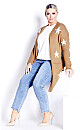 Plus Size Starry Cardigan - camel marle