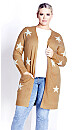 Plus Size Starry Cardigan - camel marle