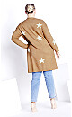 Plus Size Starry Cardigan - camel marle