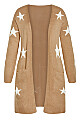 Plus Size Starry Cardigan - camel marle