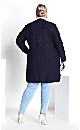 Plus Size Mandy Navy Coatigan