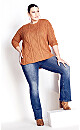 Plus Size Carina Cable Knit Sweater - cinnamon