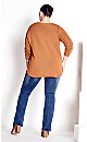 Plus Size Carina Cable Knit Sweater - cinnamon