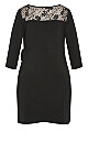 Plus Size Deanna Wrap Lace Dress - black