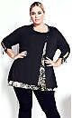 Plus Size Alena Print Tunic - black