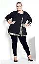 Plus Size Alena Print Tunic - black