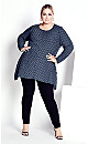 Plus Size Tiarne Two Tone Tunic - blue