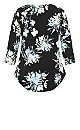 Plus Size Chloe Zip Print Top - blue floral