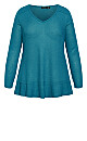 Waffle Ruffle Tunic - teal