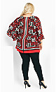 Strike A Pose Black Red Geometric Tunic