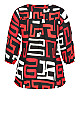 Meila Zip Print Black Red Top